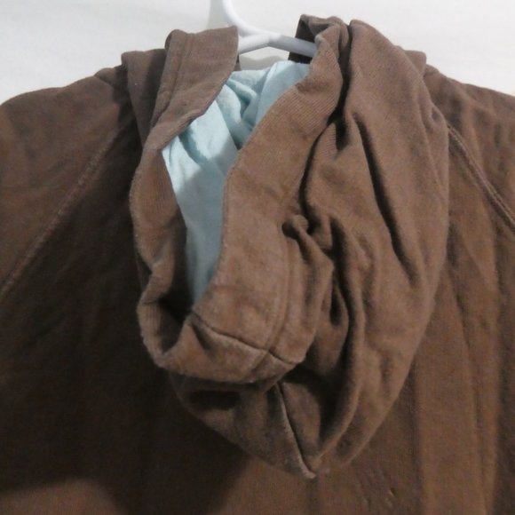 LIMITED TOO | size 8 | 100% Cotton | Brown Zip-Up Short Sleeve Hoodie | GUC - Picture 11 of 14